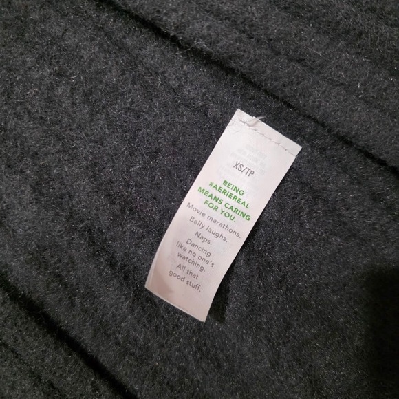 Aerie Ribbed Mock Neck Maxi Dress Charcoal Gray Long Sleeve Side Slit XS - Picture 5 of 9